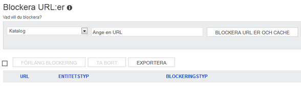 Blockera URLer i Bing Webmaster Tools
