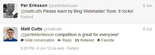 Matt Cutts gillar konkurrens
