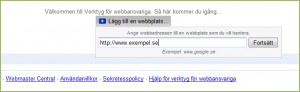 Verifiering av Google Webmaster Tools