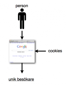 Cookies i webbläsaren identifierar unika besökare